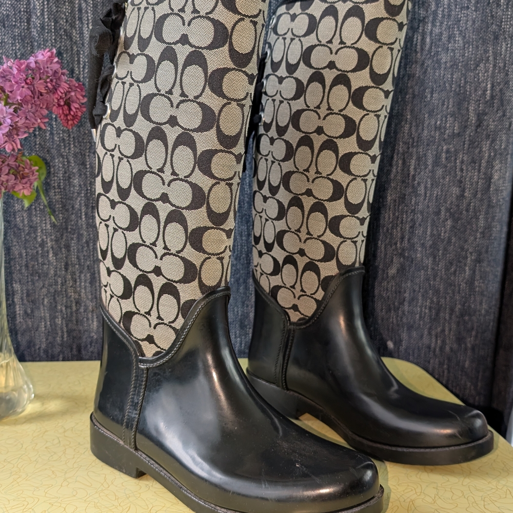 Coach Monochrome Signature Pattern Boots